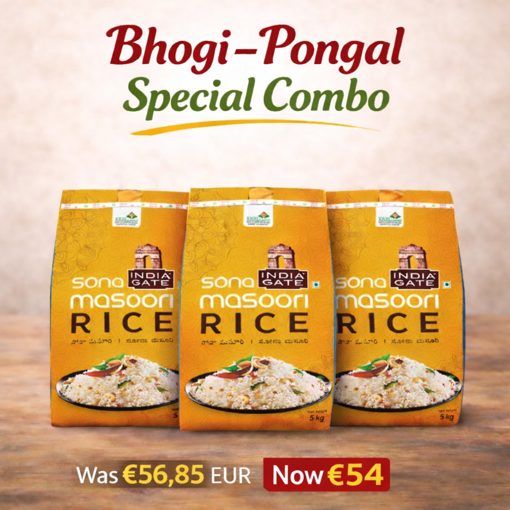 TKH Bhogi–Pongal Special Combo– Pack of 3 | India Gate Sona Masoori Rice 10kg