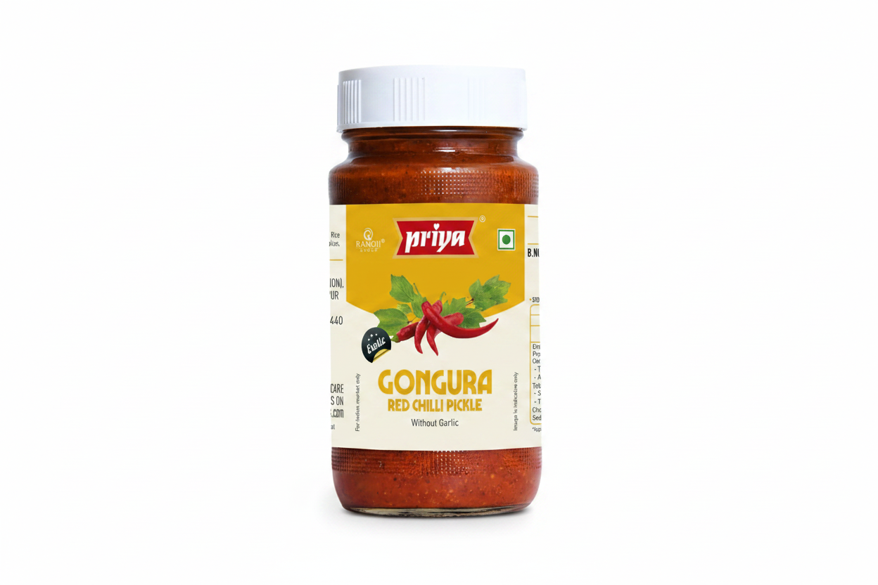 PRIYA - 300G GONGURA red chilli PICKLE (WITHOUT GARLIC)