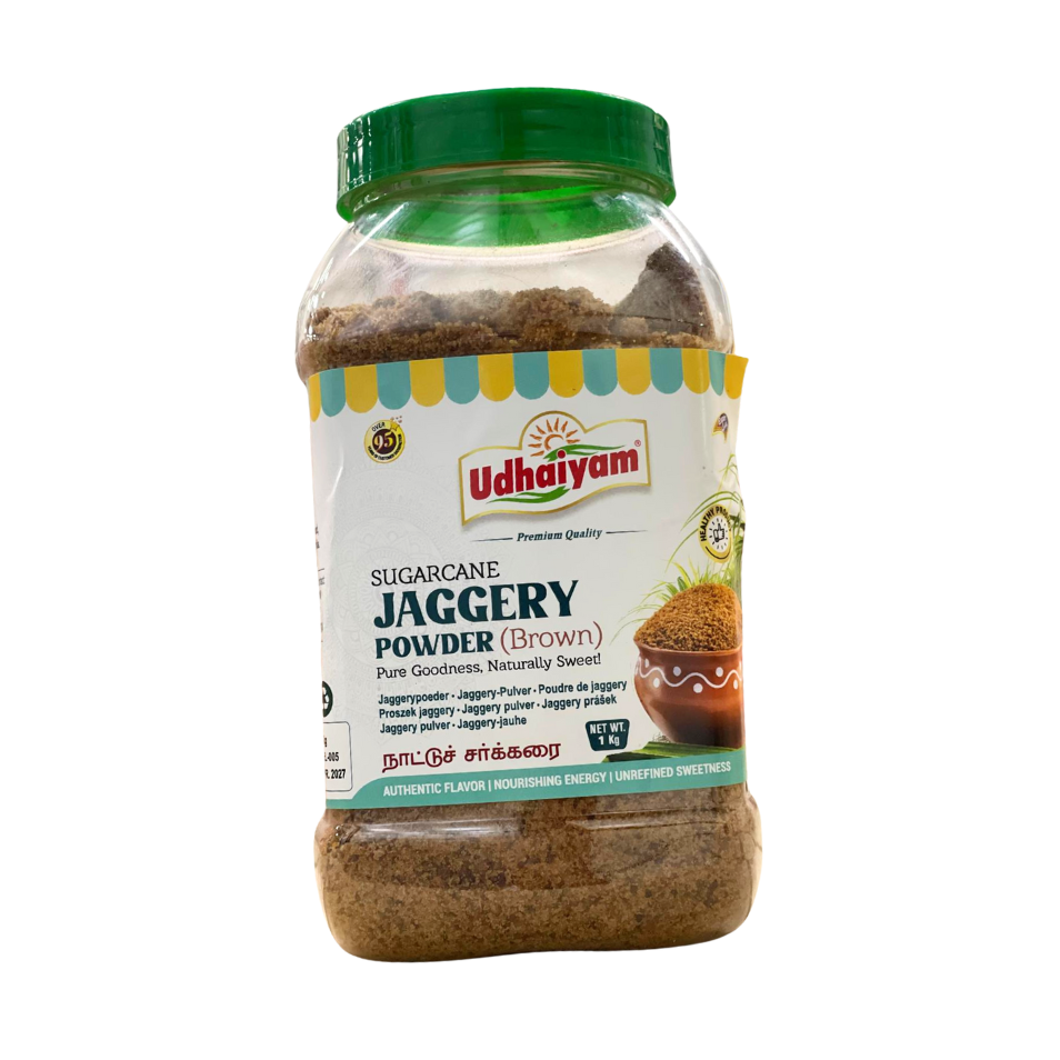 Udhaiyam Brown Jaggery Powder Jar (1kg)